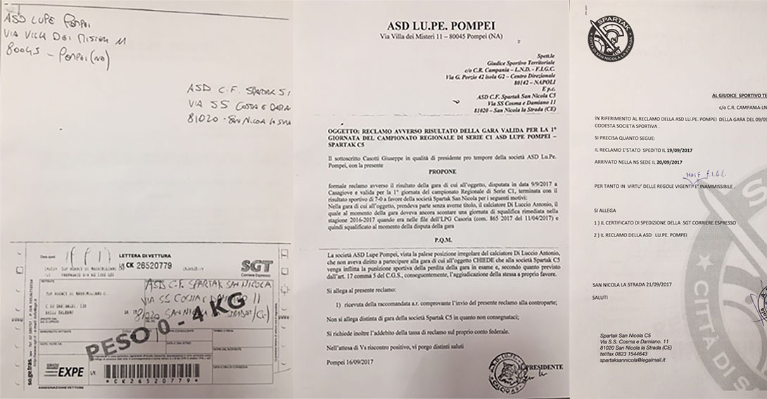 La documentazione presentata dallo Spartak