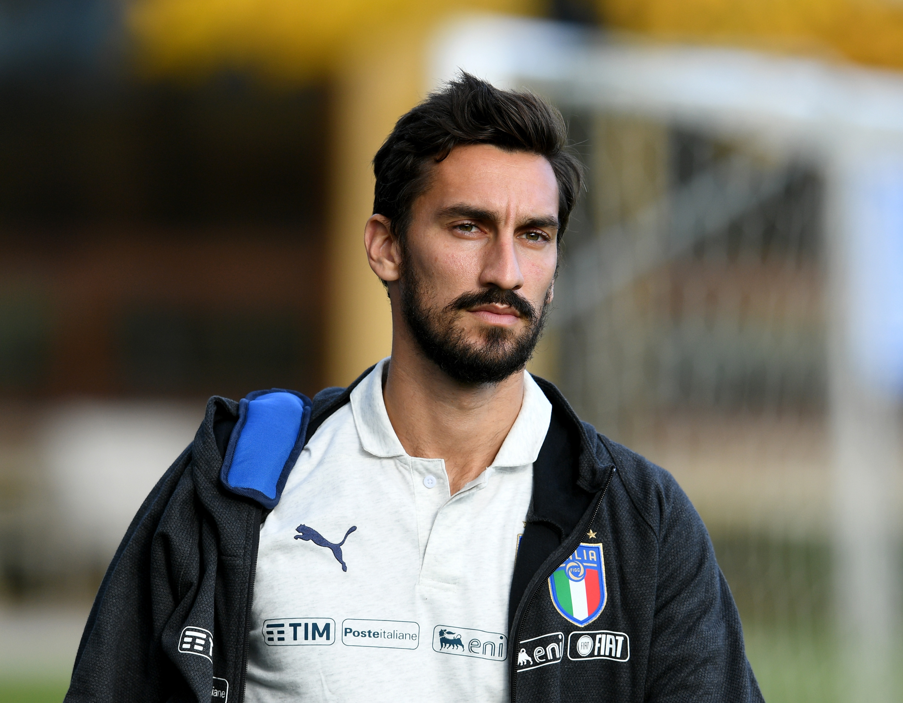 FLORENCE, ITALY - NOVEMBER 06:  Davide Astori of Italy looks on prior to the training session at Italy club's training ground at Coverciano on November 6, 2017 in Florence, Italy.  (Photo by Claudio Villa/Getty Images)