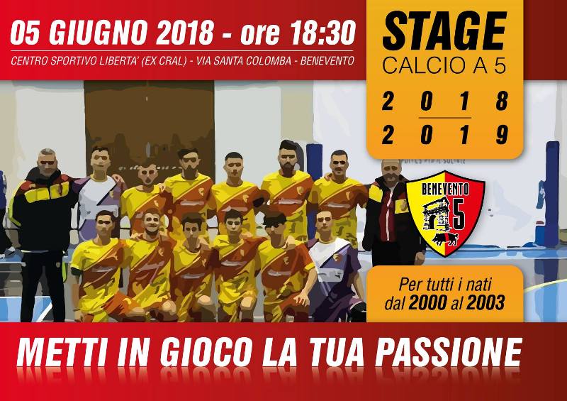 Locandina stage selezione Benevento 5 stagione 2018-19