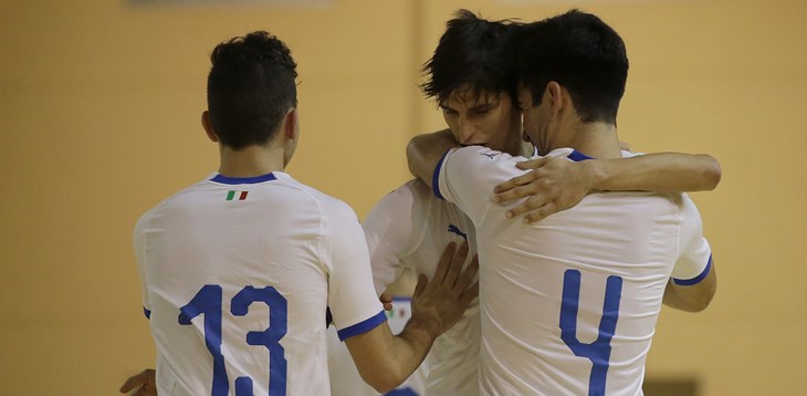 during the Futsal International Friendly match between Italy U19 and Slovakia U19 at Novarello Training Center on November 14, 2018 in Novara, Italy.