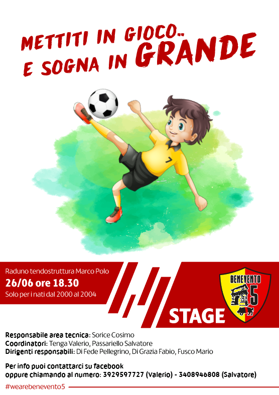 Locandina stage Benevento 5 stagione 2019-20