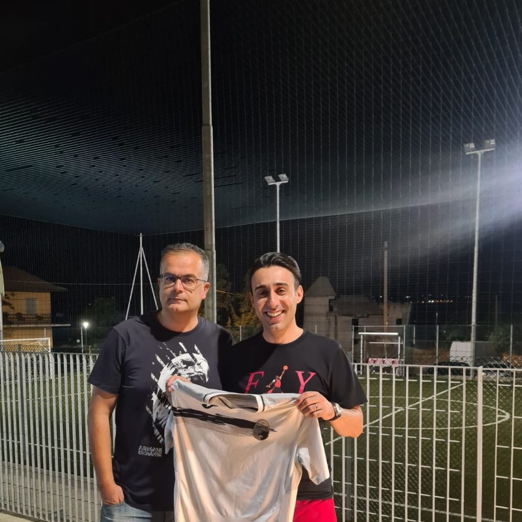 Francesco Solinas col presidente Campana Futsal