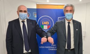 Il presidente del C.R. Campania Carmine Zigarelli con il numero uno della LND Cosimo Sibilia