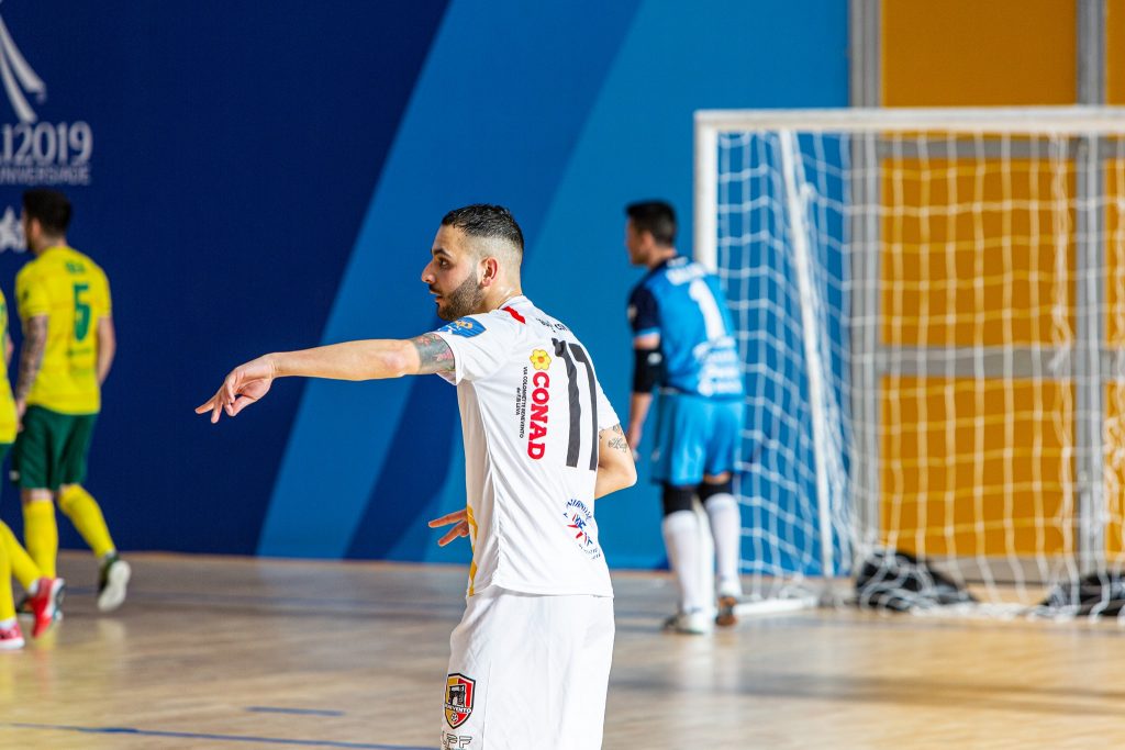 Il laterale Raffaele Stigliano, autore del 3-2 del Benevento contro il Senise