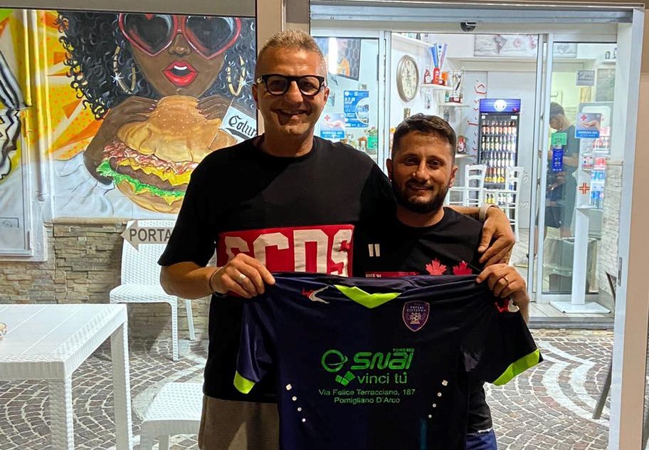 Matteo Chierchia, ds Futsal Cisterna, con Ernesto Carcatella