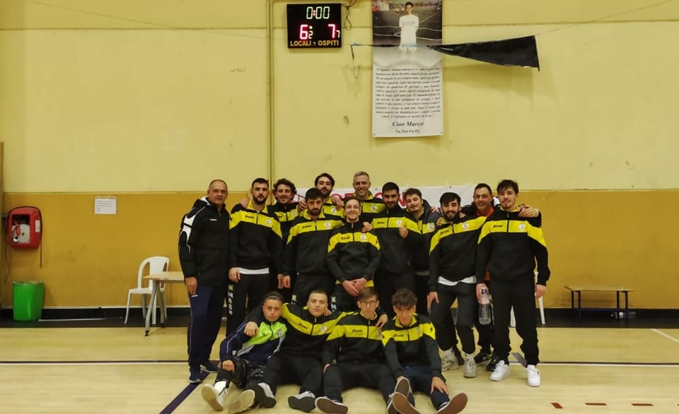 L'esultanza della Flegrea a Scafati a fine gara