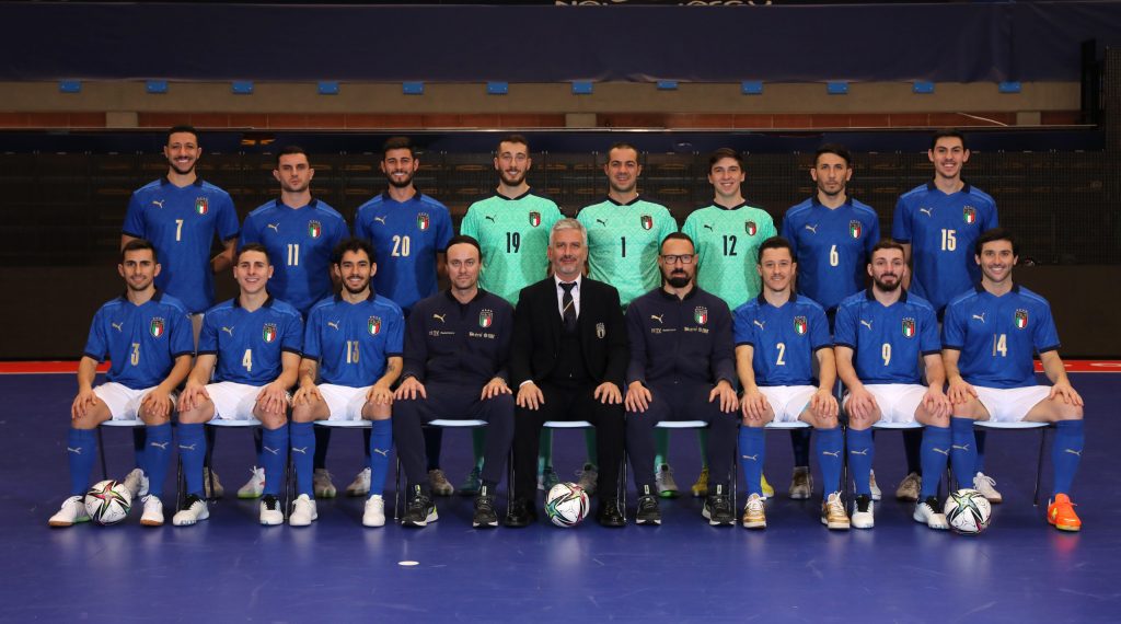 SALSOMAGGIORE TERME, ITALY - JANUARY 16: of Italy Futsal poses for a portrait on January 16, 2022 in Salsomaggiore Terme, Italy. (Photo by Vincenzo Lombardo/Getty Images)