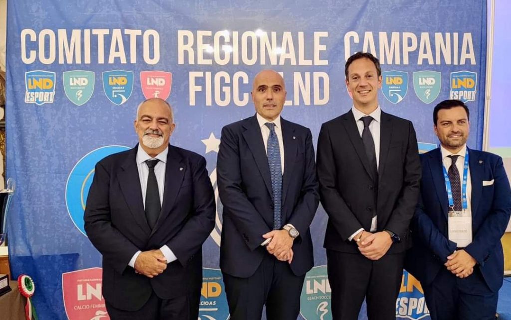 In foto (da sinistra): Stefano Salviati, Carmine Zigarelli, Stefano Castiglia e Vincenzo Boccarusso 