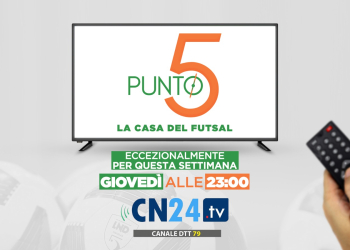 Alle 23 c’è Punto 5 la Casa del Futsal, eccezionalmente questa sera su CalcioNapoli24 TV (ch. 79 dtt)