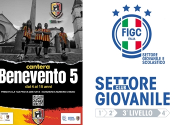 Scuola Calcio Benevento 5, arriva il riconoscimento di 3º livello