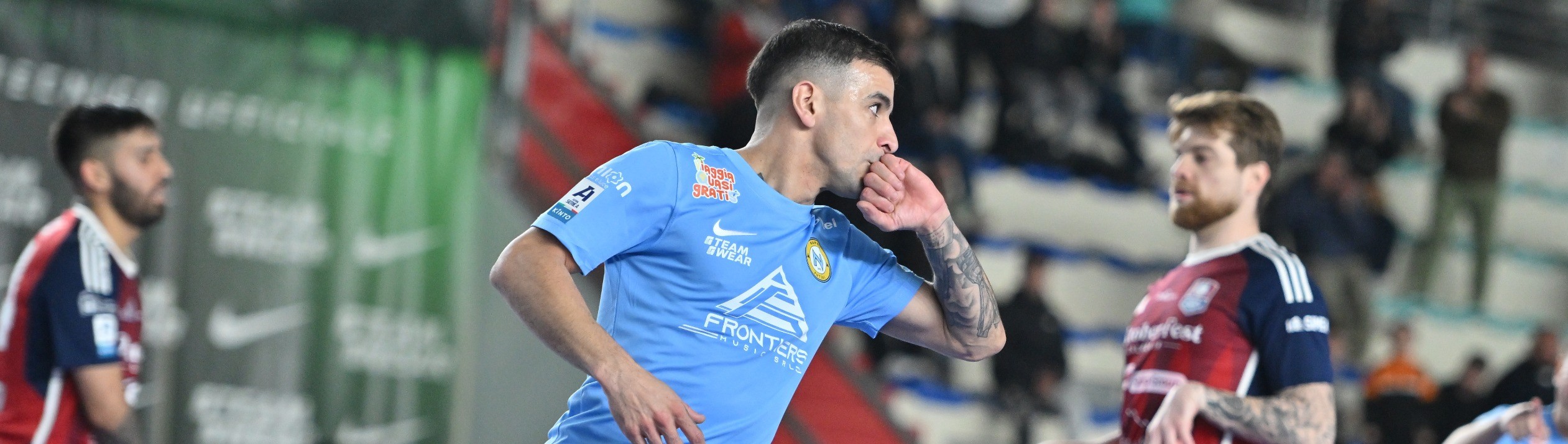 Cristian Borruto, match winner in Napoli-Pirossigeno in una foto di Pinelli