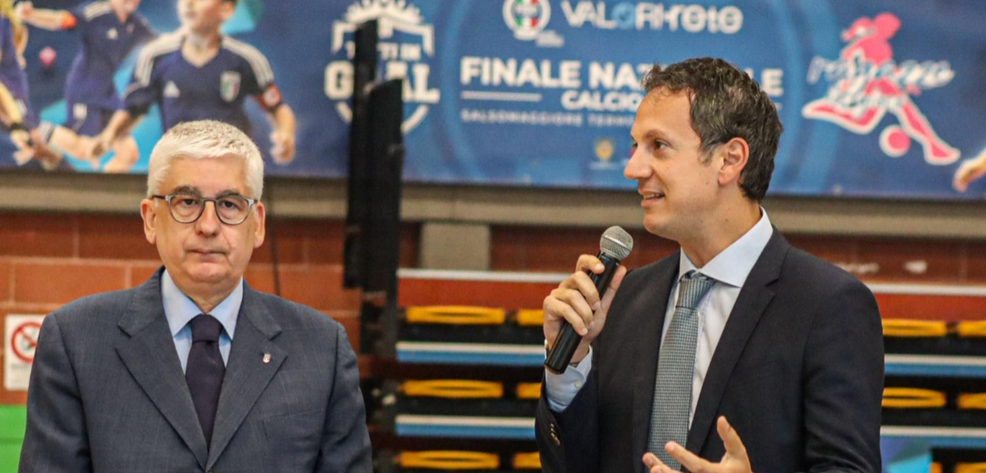 Stefano Castiglia, presidente Divisione C5, assieme a Vito Roberto Tisci, presidente SGS Figc